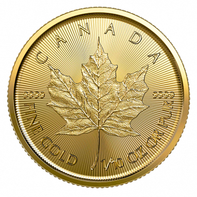 Канадский кленовый лист 1/10 унции (Gold Maple Leaf)