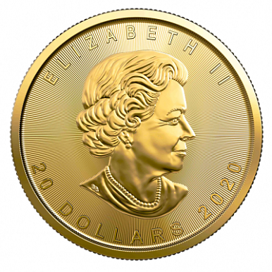 Канадский кленовый лист 1/2 унции (Gold Maple Leaf)