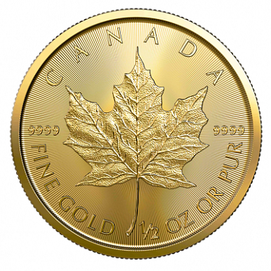 Канадский кленовый лист 1/2 унции (Gold Maple Leaf)
